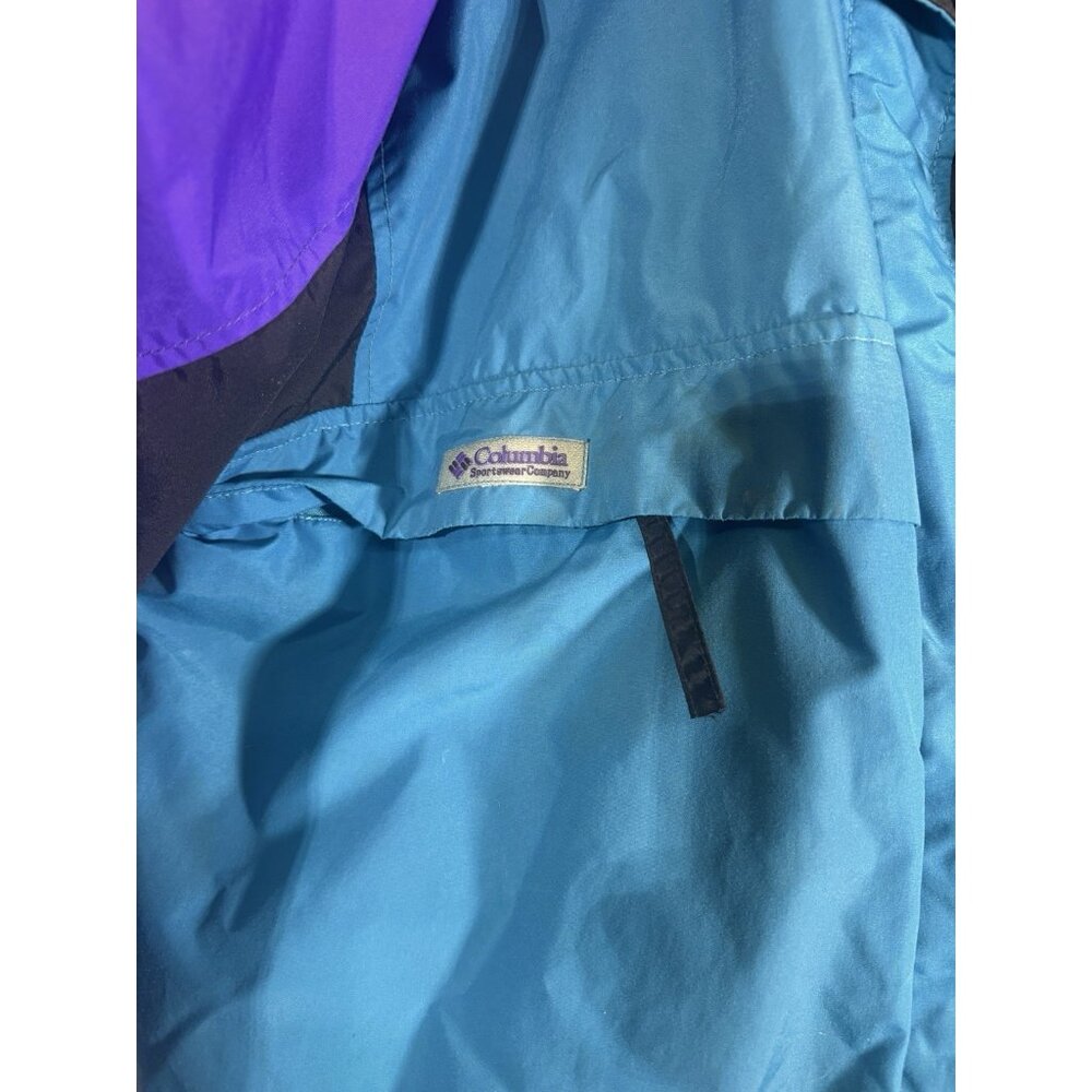 Vintage Columbia Bugaboo Ski Jacket Woman XL Teal Purple 90s Colorblock Gizzmo - Picture 2 of 16